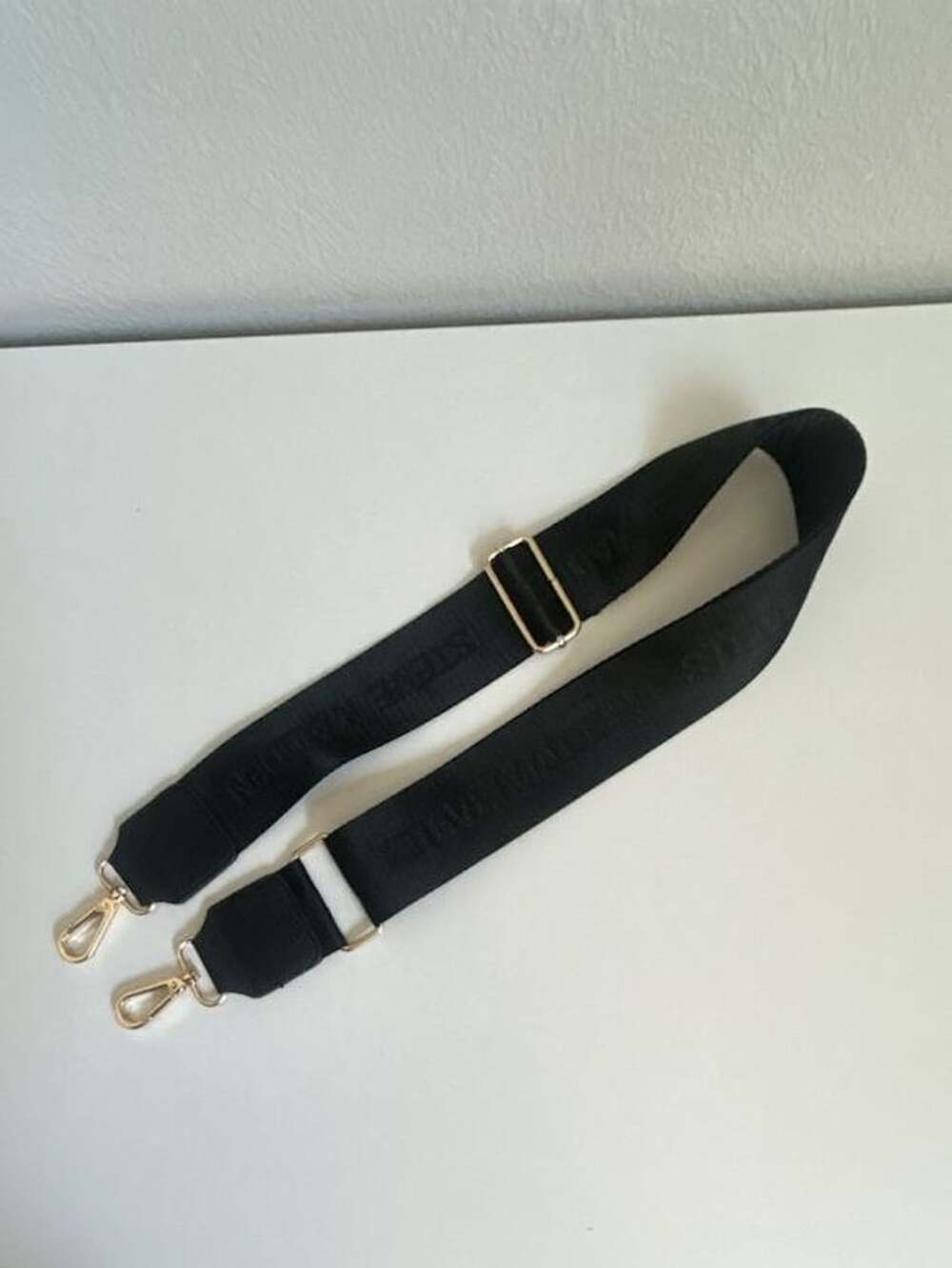 Steve Madden Black Adjustable Shoulder Strap with Gold Hardware